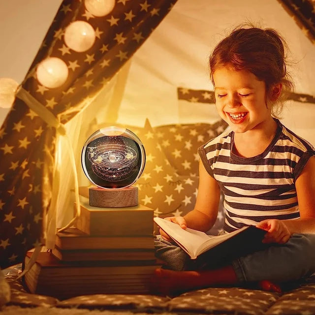 Lampara Luna 3d Esfera De Cristal Luz