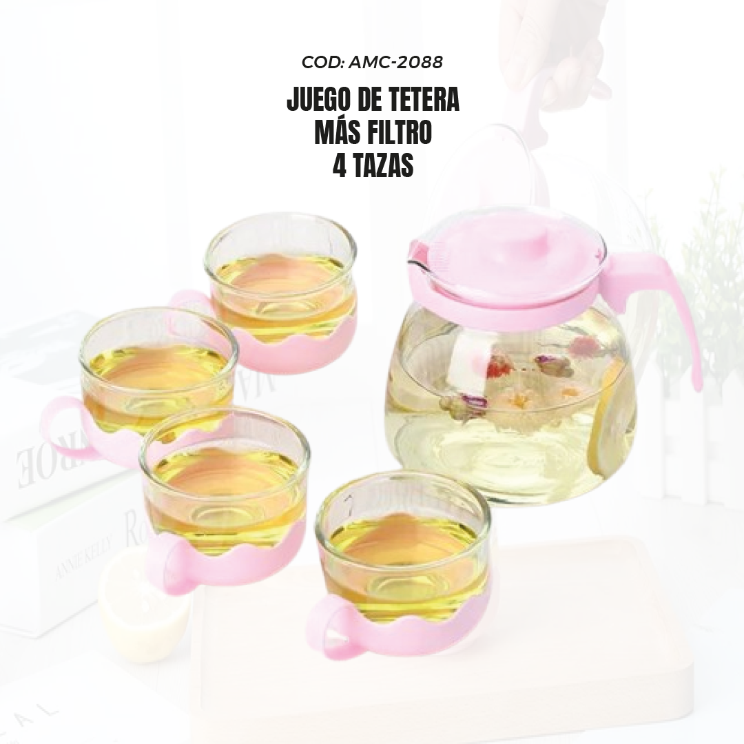 Juego De Tetera Mas Filtro 4 Tazas