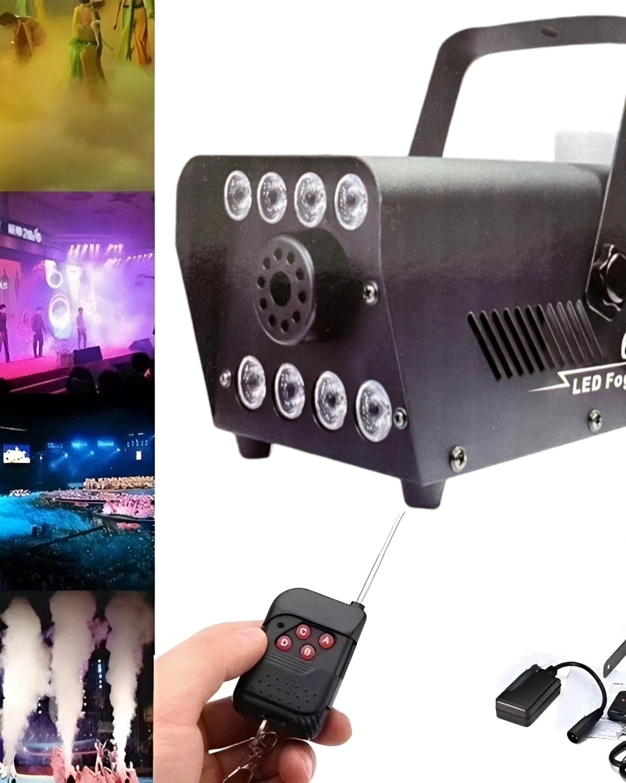 Maquina Humo 600w 8 Led Inalambrico