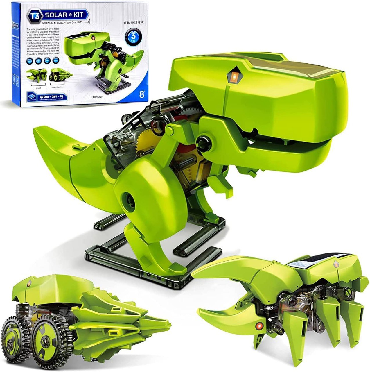 Juguete Dinosaurio Kit Solar 3 En 1 Robot